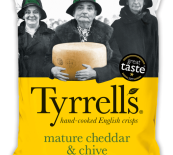 TYRRELLS UK – CHEEDDAR CHEESE POTATO CHIPS – 150G