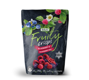 DJ&A FRUITY CRISPS (BLUEBERRY AND RASPBERRY MIX) – 20G