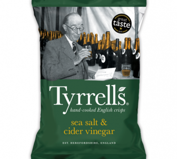 TYRRELLS UK – CIDER VINEGAR & SEA SALT POTATO CHIPS – 150G