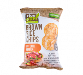 RICE UP POPPED BROWN RICE CHIPS (HOT CHILI PEPPER) – 60G