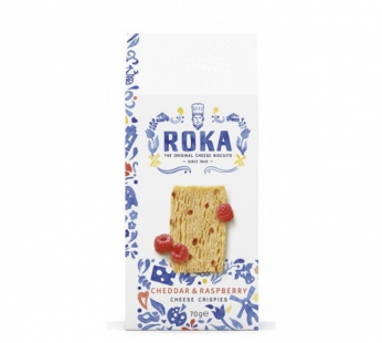 ROKA DELFT BLUE CRISPIES CHEDDAR CHEESE/RASPBERRY- 70G