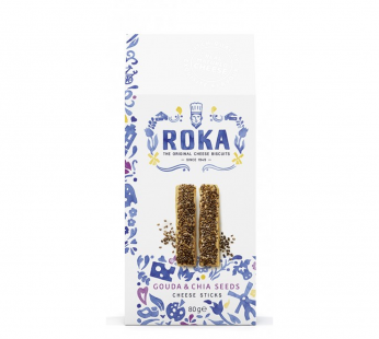 ROKA DELFT BLUE STICKS GOUDA CHEESE/CHIA SEED – 80G