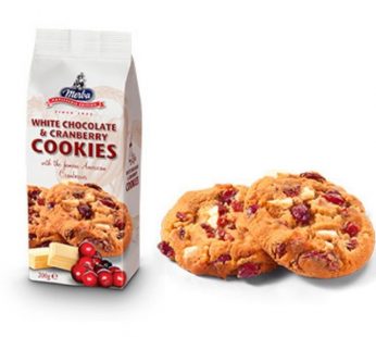 MERBA PATISSERIE WHITE CHOCOLATE & CRANBERRIES COOKIES – 200G